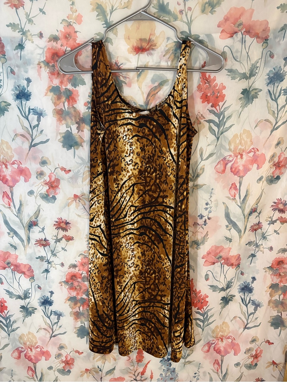 Vintage Jostar Animal Print Slip Dress in Brown and Black
